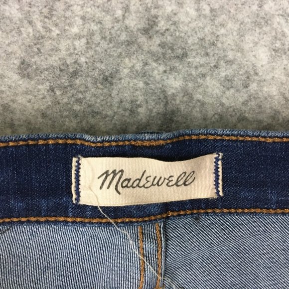 Madewell Jeans 26 2 10" High Rise Skinny Dark Wash Distressed Blue Tencel Lyocel - Picture 10 of 16